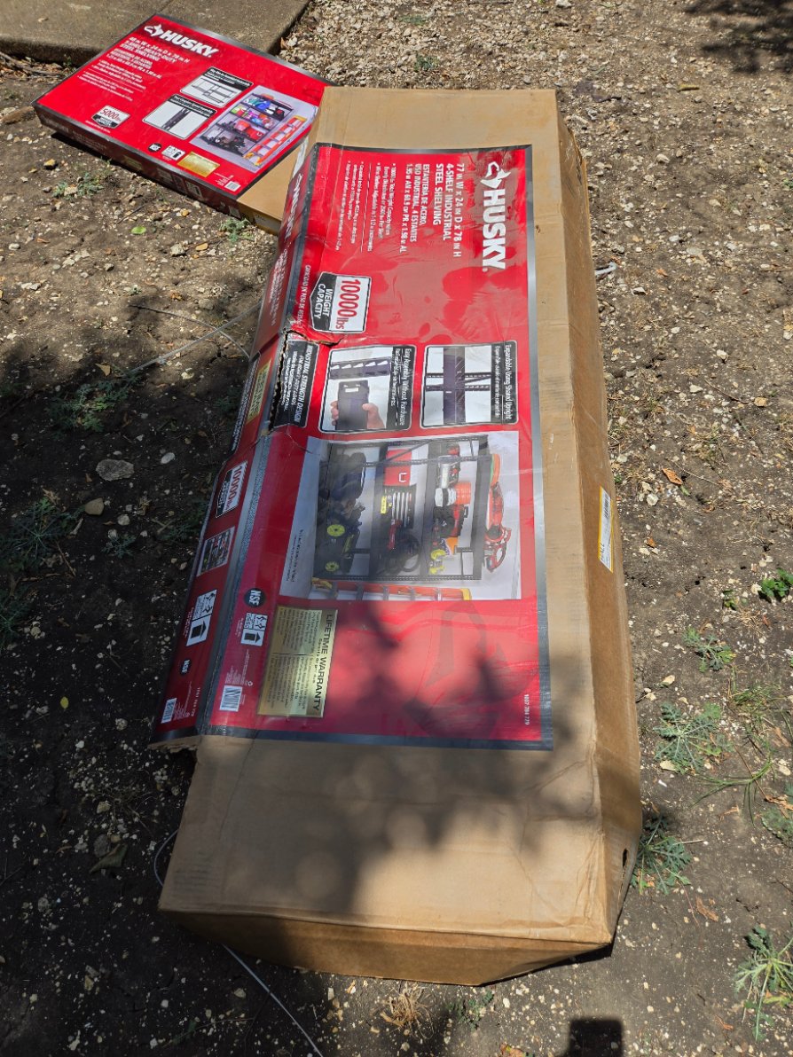 Another view of Husky steel shelving box, Mount & Fix assembly experts