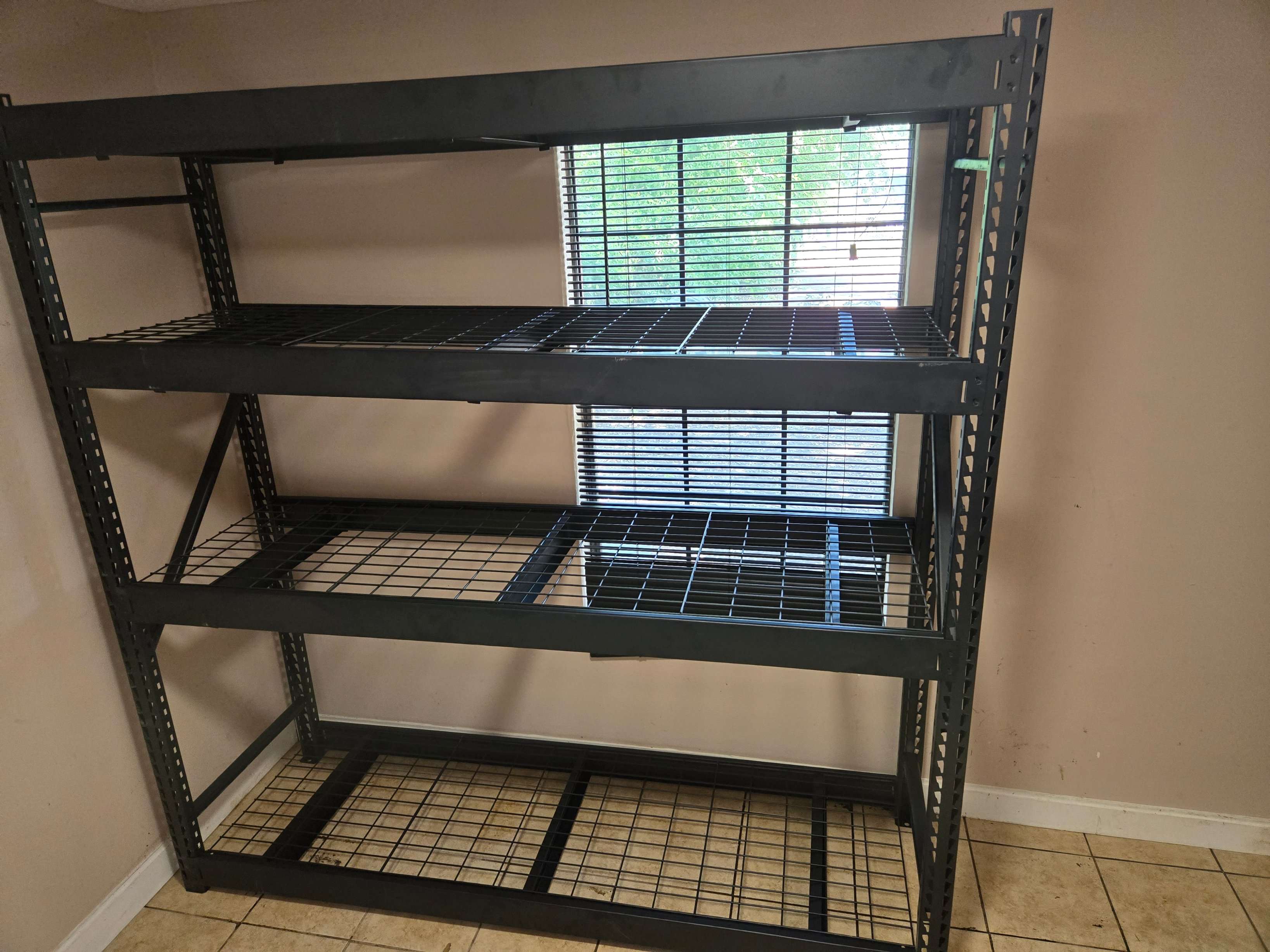 Mount & Fix assembling Husky industrial shelving in DFW garage