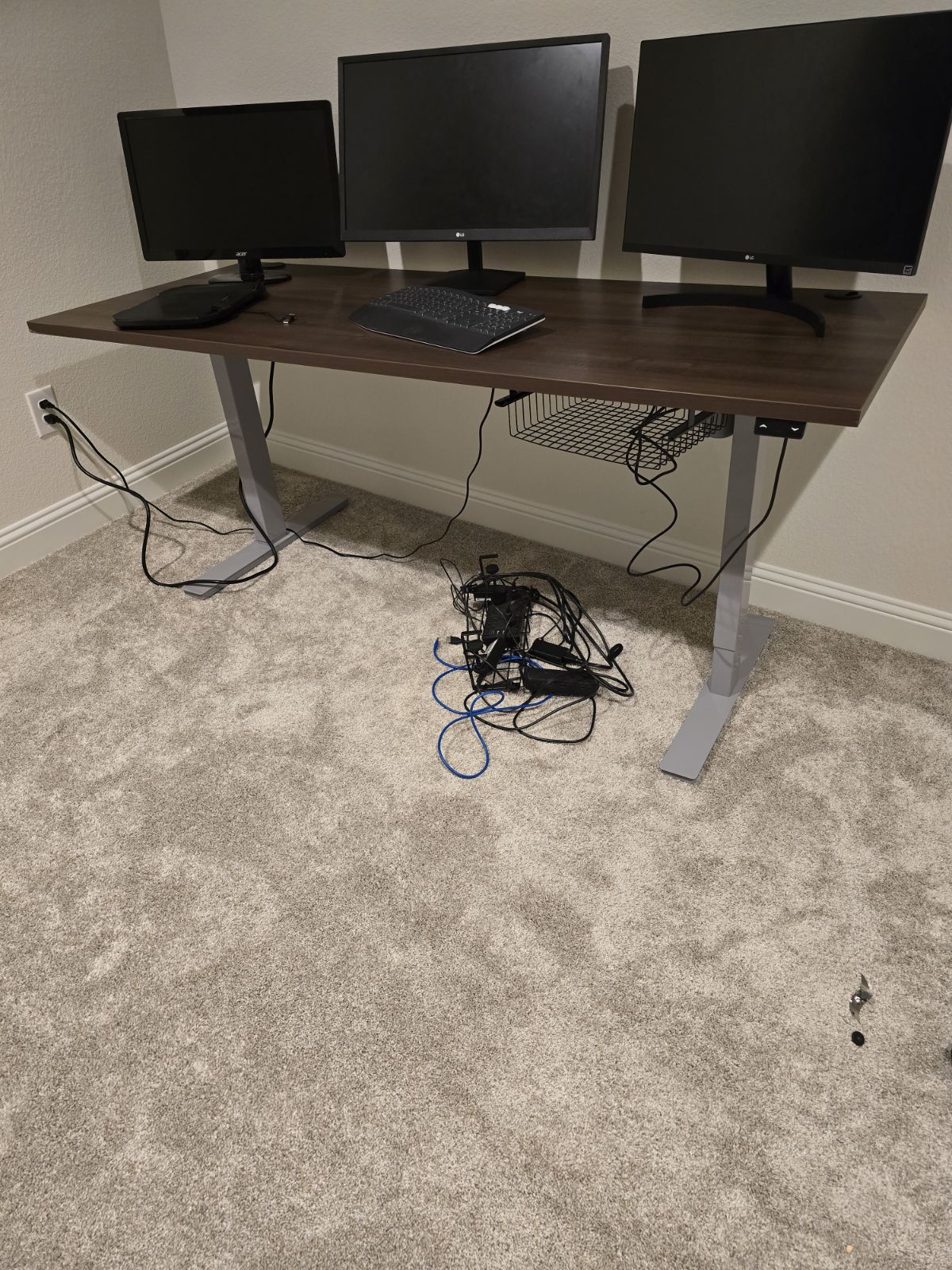 HON Coordinate Height-Adjustable standing desk base installed by Mount & Fix