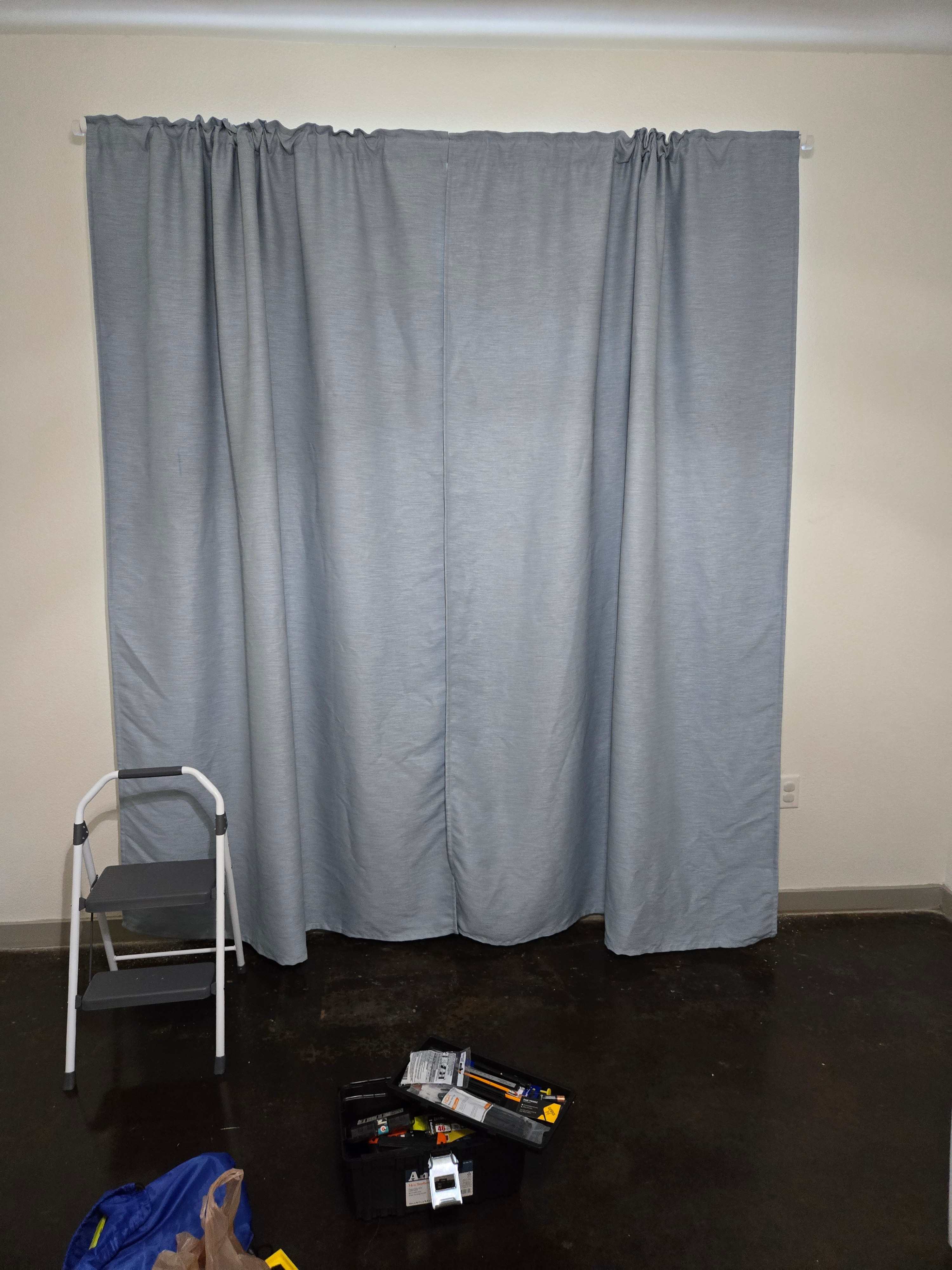 IKEA Vilborg grey curtains expertly installed by Mount & Fix in Fort Worth