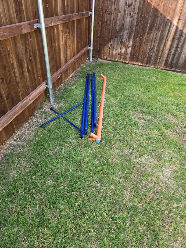 Tools and parts during outdoor play set disassembly by Mount & Fix Dallas