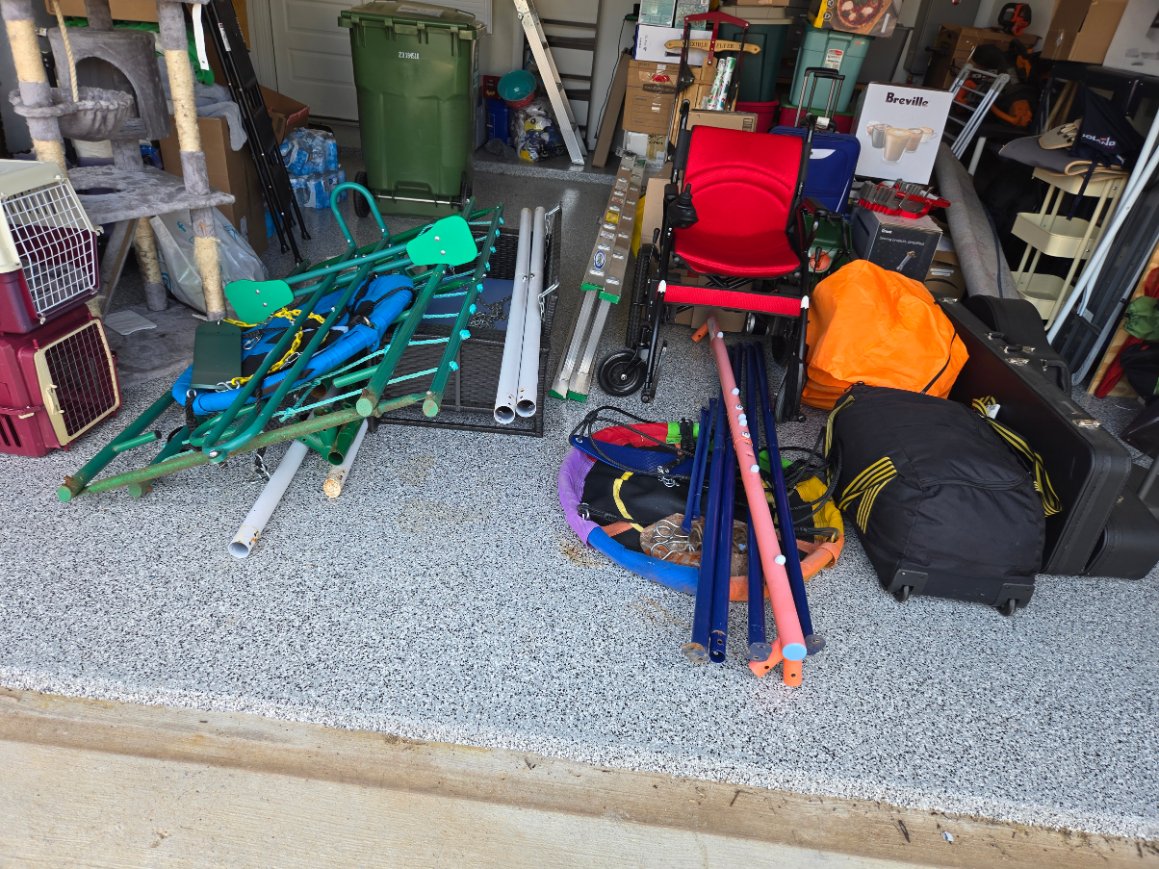 Outdoor play set being carefully taken apart by Mount & Fix in Dallas