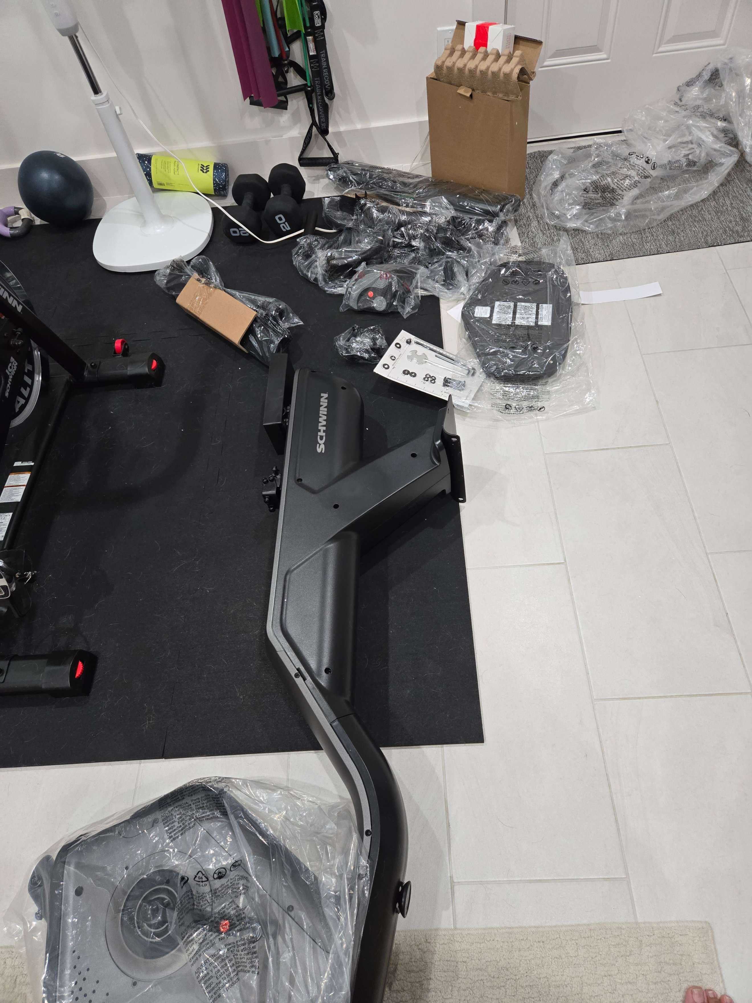 Box for a recumbent exercise bike, awaiting assembly by Mount & Fix