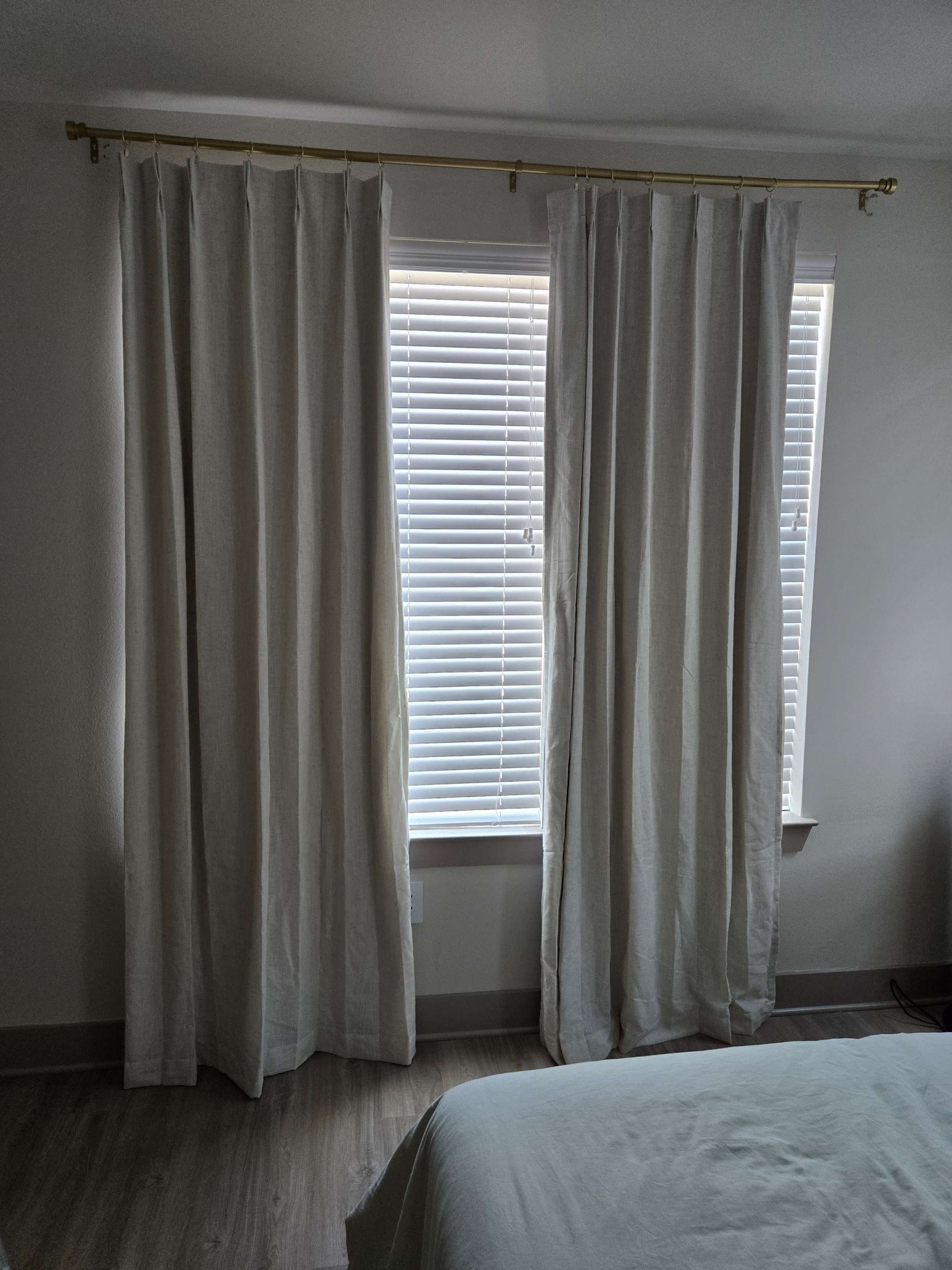 Pinch Pleat Blackout Curtains installed by Mount & Fix in Dallas